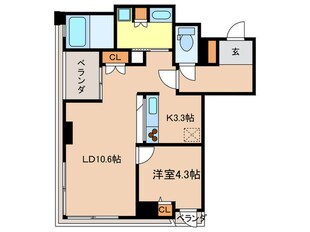 ｱﾒｯｸｽ姪浜ｽﾃ-ｼｮﾝﾀﾜ-の物件間取画像